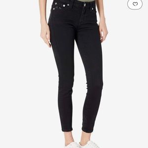 True Religion- Halle Skinny in Black (coated denim)